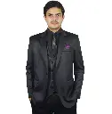 MiYA® Hand-Stitched Wedding / Partywear / Formal | Men's Black Suit | 3 Piece | Business Set (Blazer+Vest+Pants) | Tuxedo | Three Piece Coat